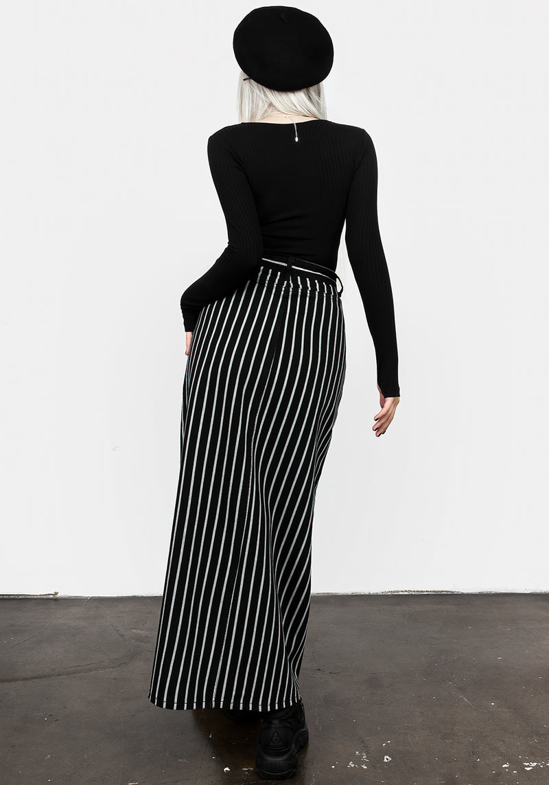 Deranged Stripe Denim Maxi Skirt
