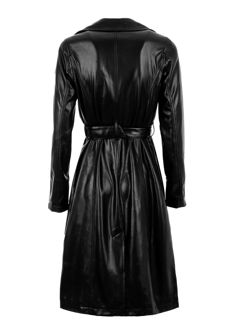 Poison PU Leather Trench Coat