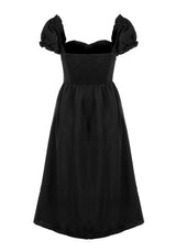 Mortem Midi Dress With Puff Sleeves