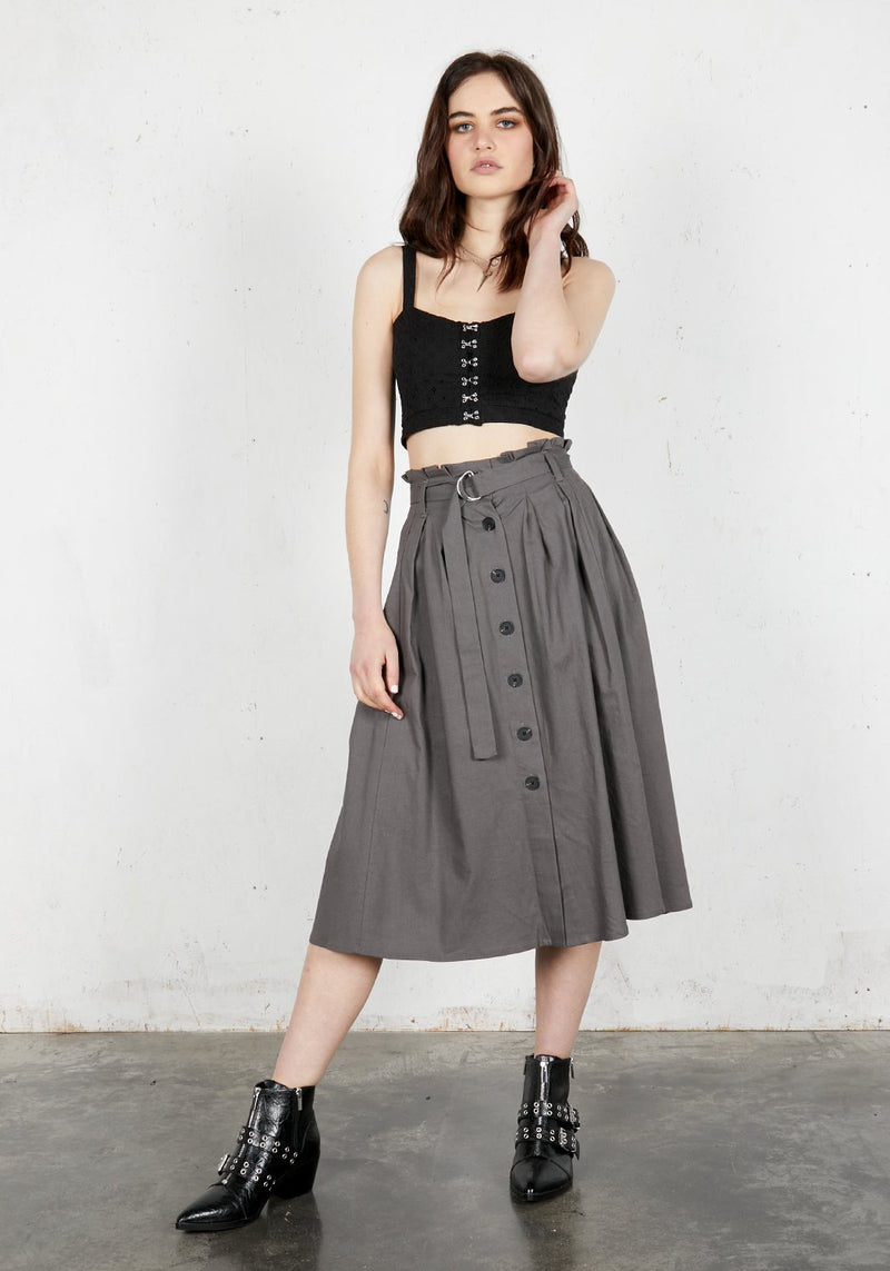 Rite Linen Skirt - Grey