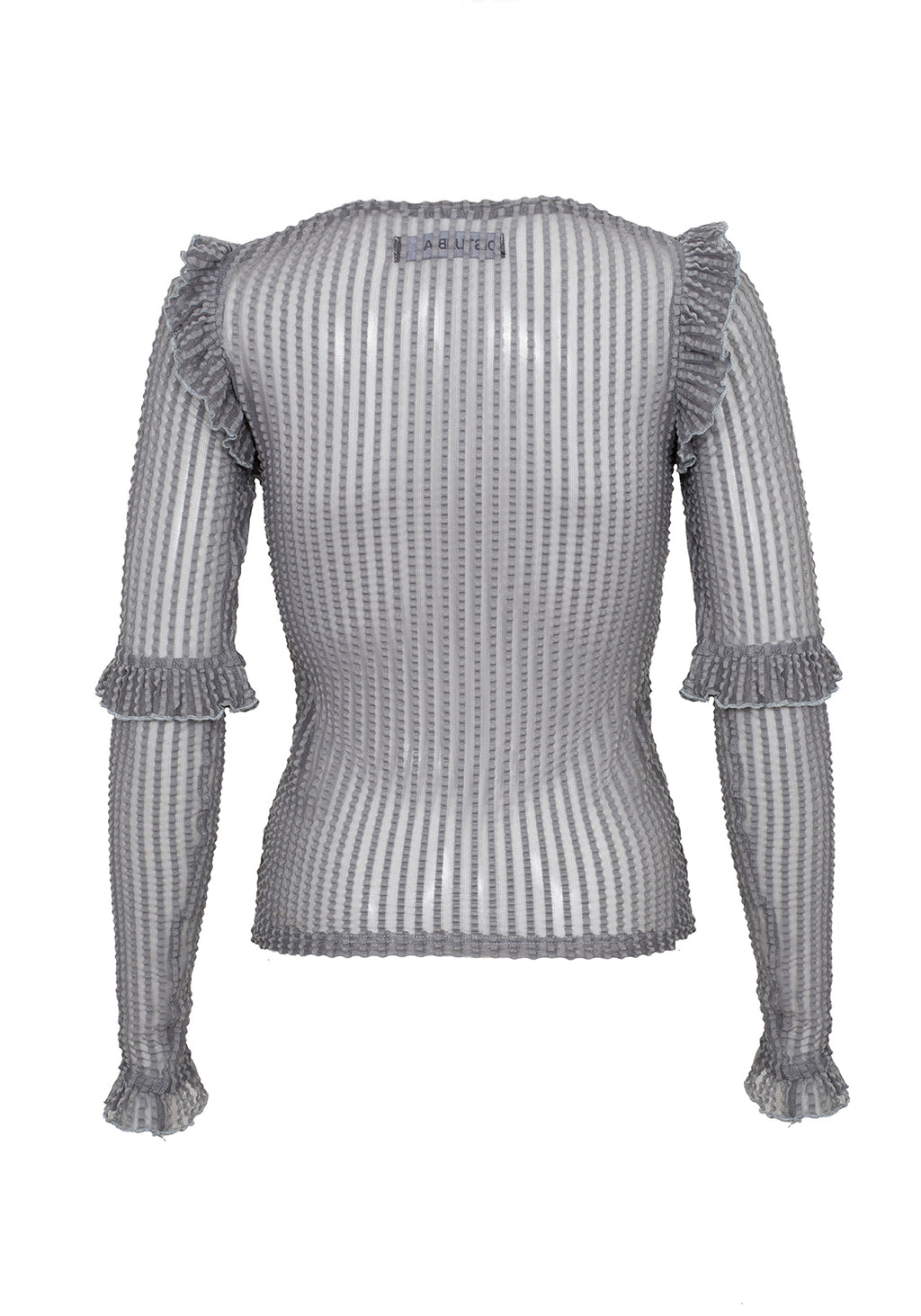 Disturbia | MOURNING RUFFLE TOP GHOST GREY | Tops