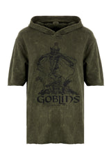 Goblins Green Acid Wash Short Sleeved Hoody