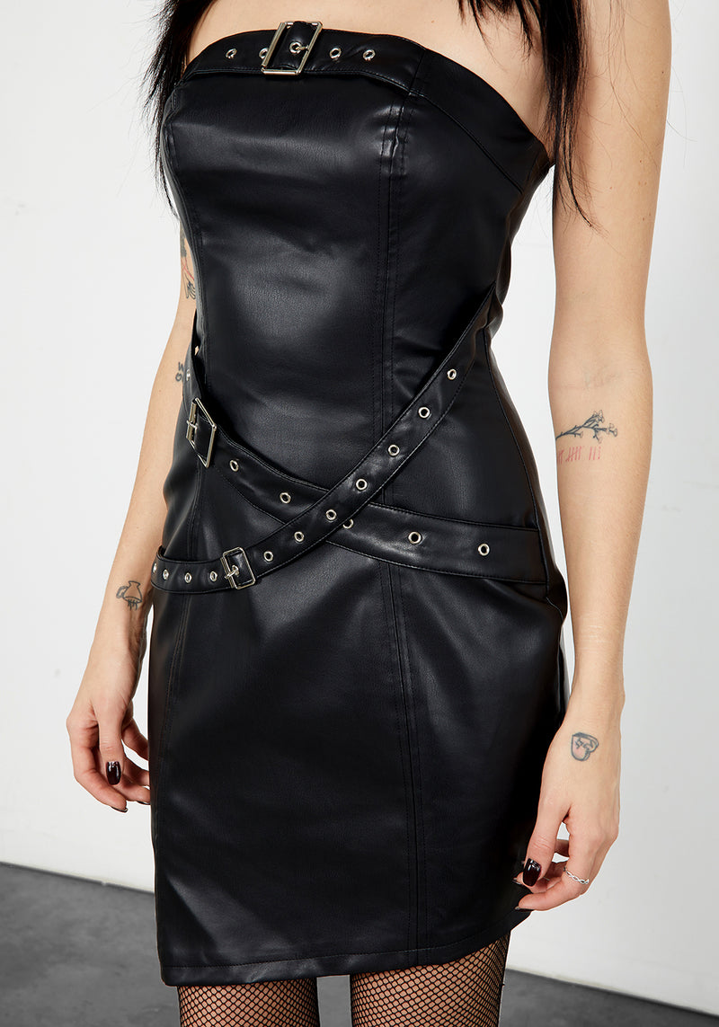 Roxy Bondage PU Leather Dress