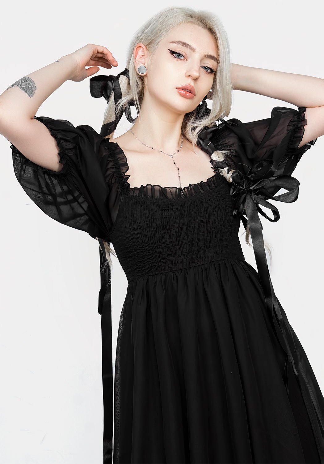 Destiny Smocked Baby Doll Mini Dress Disturbia