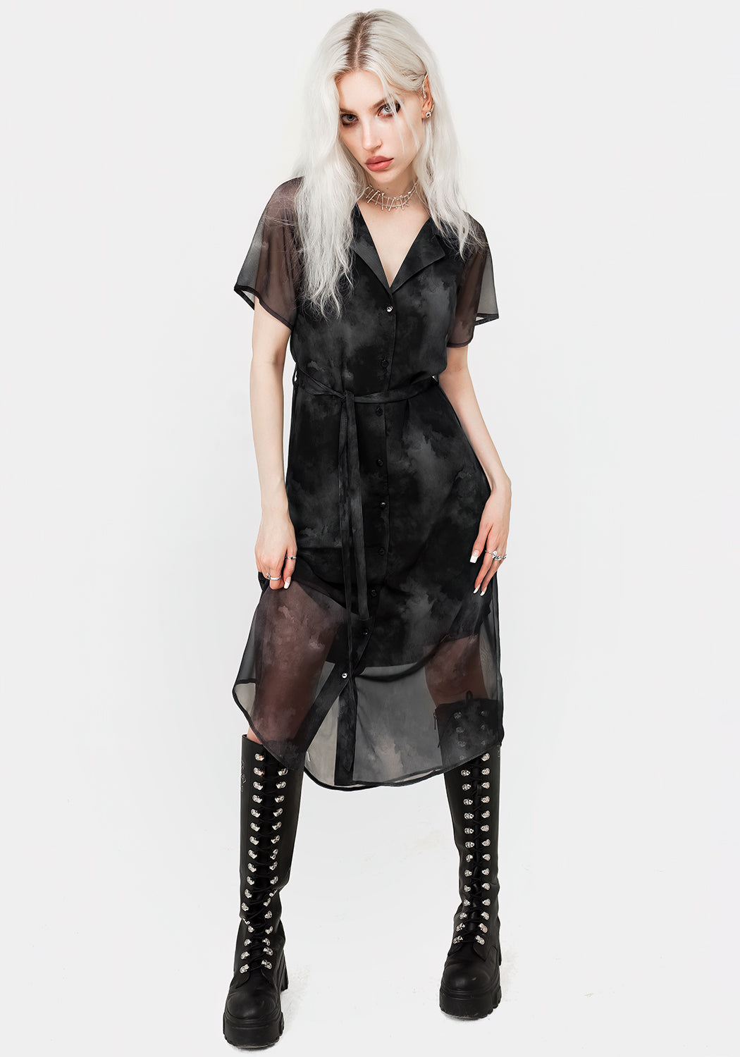 HIGH LOW MIDI SHIRT DRESS TEMPLE TEMPTRESS