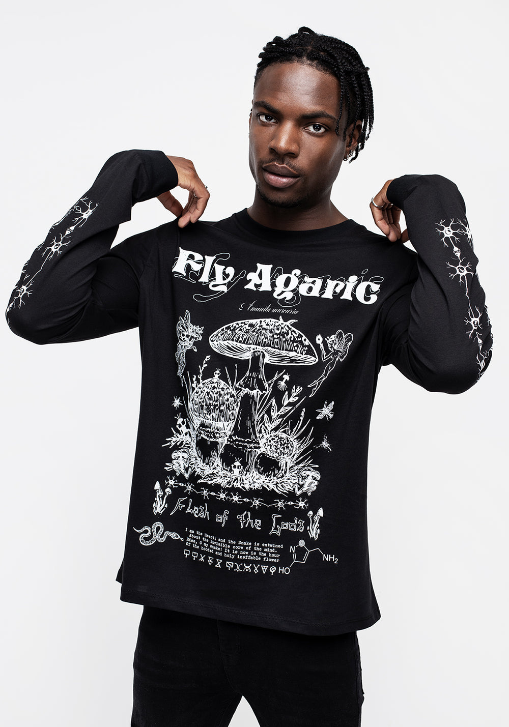 Disturbia | Fly Agaric Long Sleeve Cuffed Unisex Tee | T-Shirts