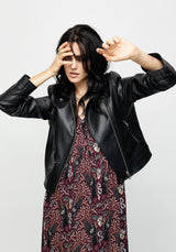 Elemental Embroidered Faux Leather Jacket