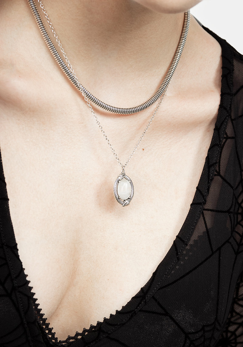 SERPENT MOONSTONE MULTI-CHAIN NECKLACE